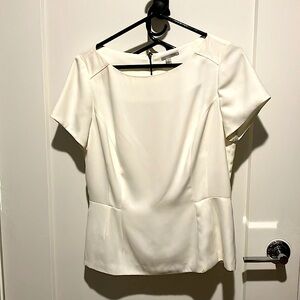 Halogen white blouse with zip back